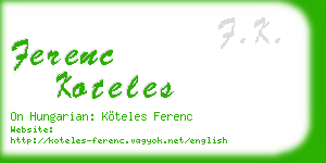 ferenc koteles business card