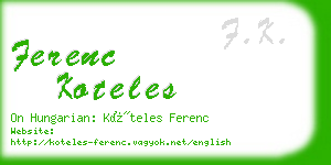ferenc koteles business card
